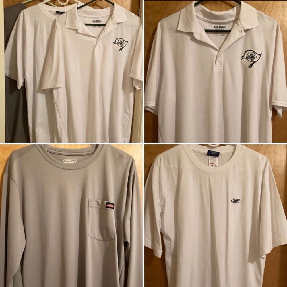 Dickies, Reebok, and Tampa Bay Buccaneers Men’s Shirts Size Large White Lot of 3